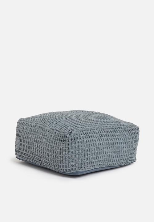 Sixth Floor - Waffle ottoman - blue 