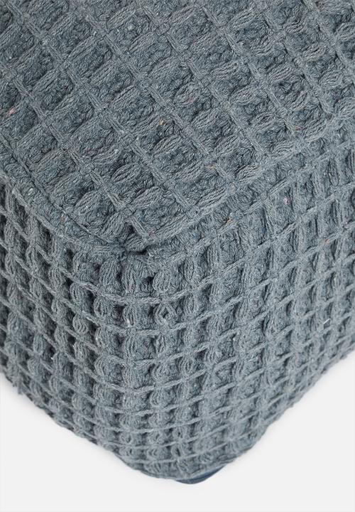 Sixth Floor - Waffle ottoman - blue 