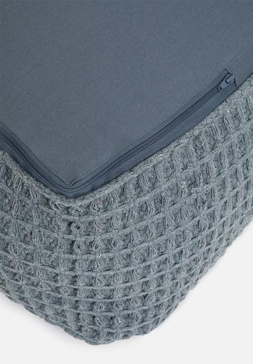 Sixth Floor - Waffle ottoman - blue 