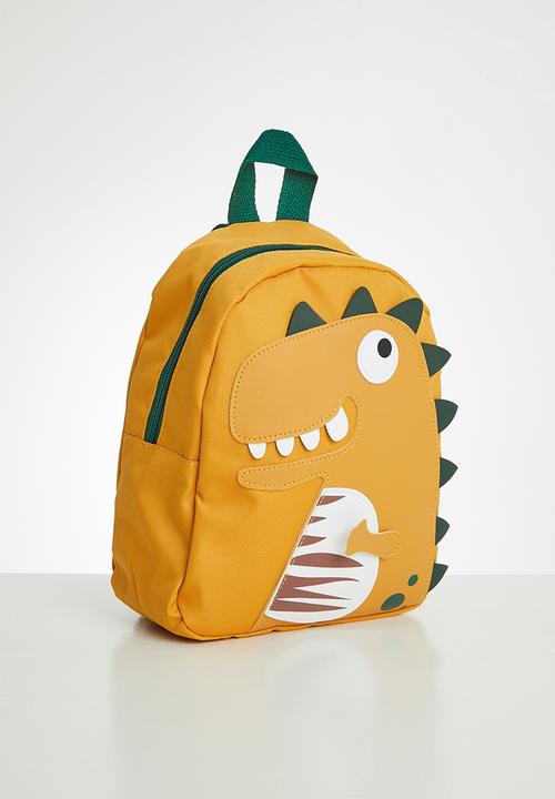 Pop Candy - Boys dino printed backpack - mustard