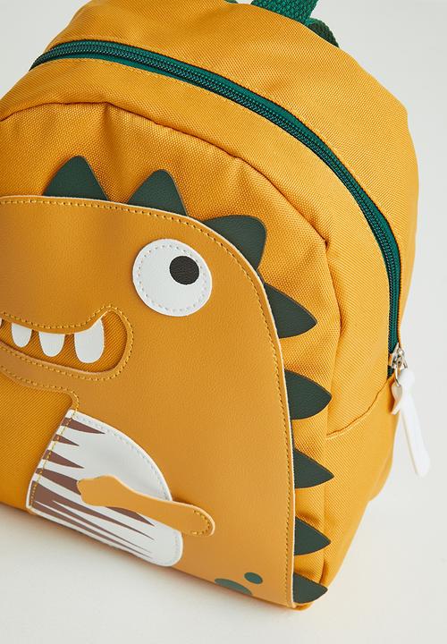 Pop Candy - Boys dino printed backpack - mustard