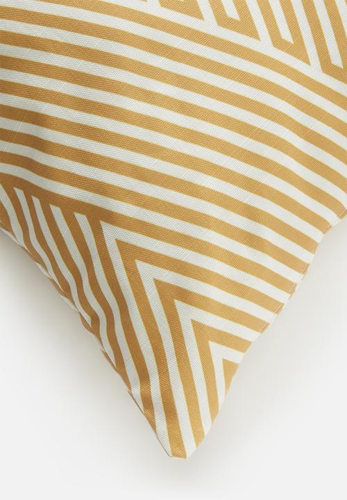 Sixth Floor - Mara cushion cover - mustard & white