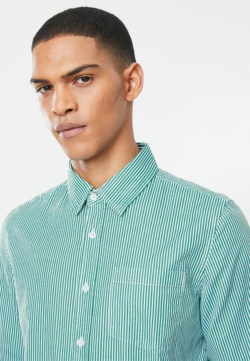 Brave Soul - Karmory shirt - green & white 