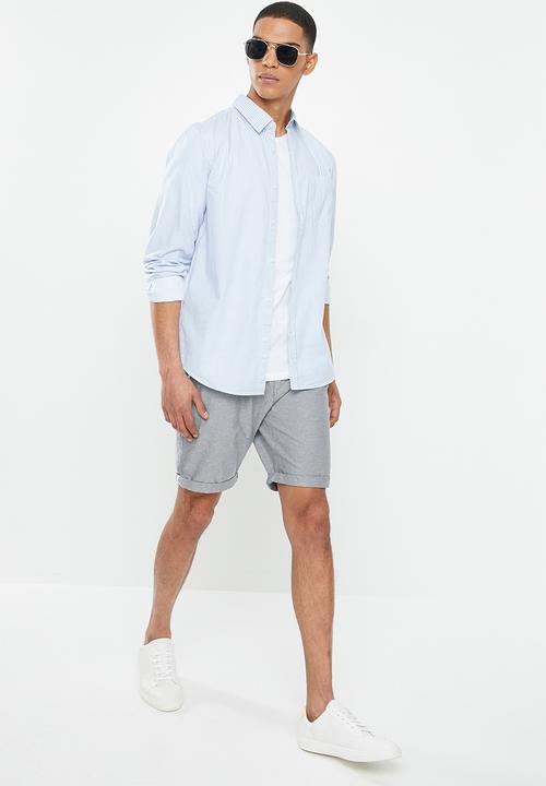 Brave Soul - Karmory shirts - blue & white 