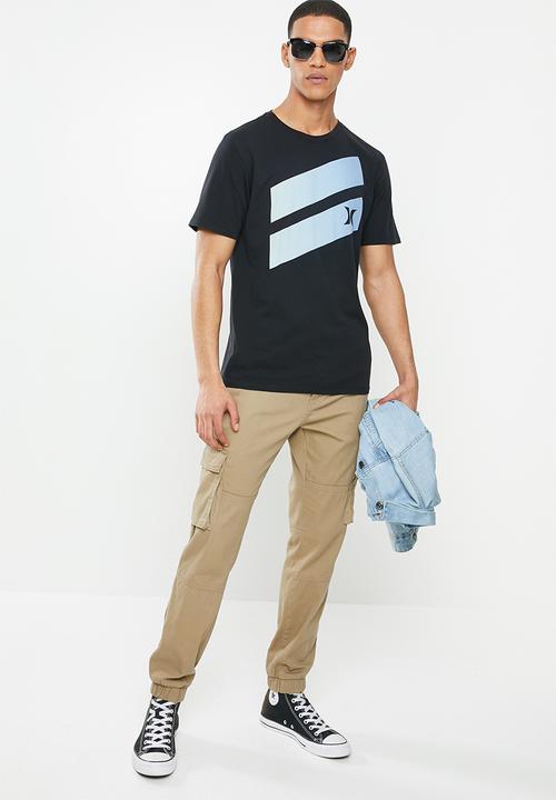 Hurley - Icon slash gradient tee - black & blue
