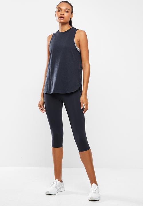 Cotton On - Active curve hem tank top 2pack - white & navy