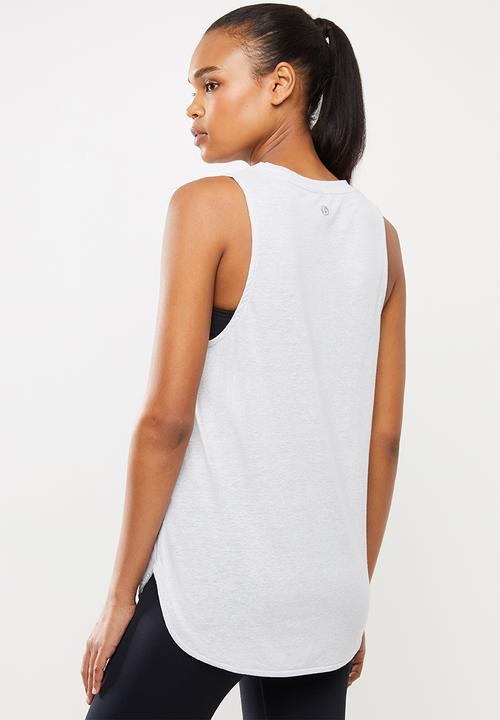 Cotton On - Active curve hem tank top 2pack - grey & khaki