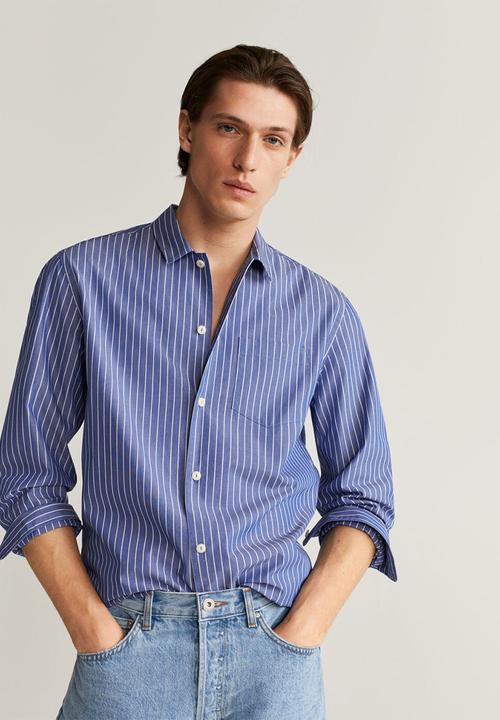 MANGO - Smile shirt - blue 