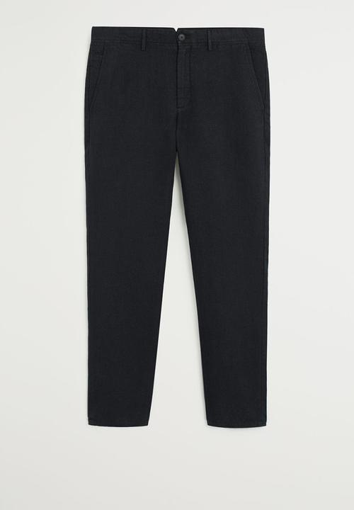 MANGO - Oyster trousers - black