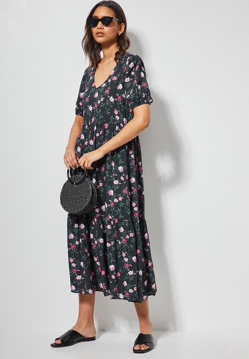 Superbalist - V-neck tiered dress - multi
