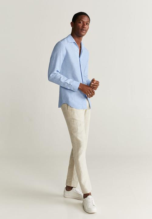 MANGO - Parrot shirt - blue