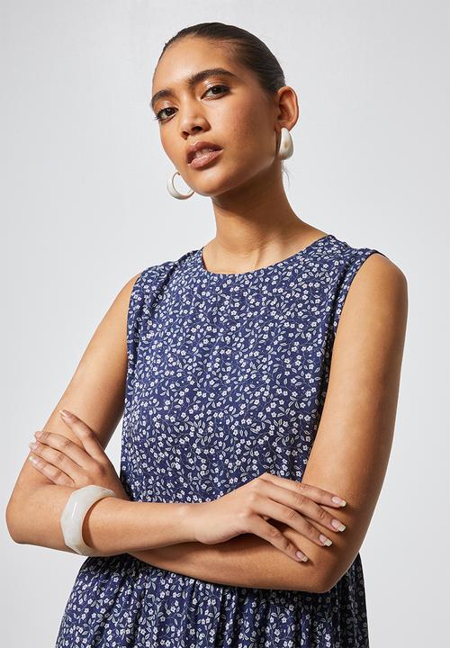 Superbalist - Sleeveless tiered midi dress - blue 
