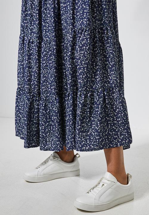 Superbalist - Sleeveless tiered midi dress - blue 