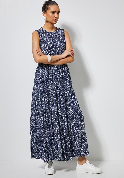 Superbalist - Sleeveless tiered midi dress - blue 