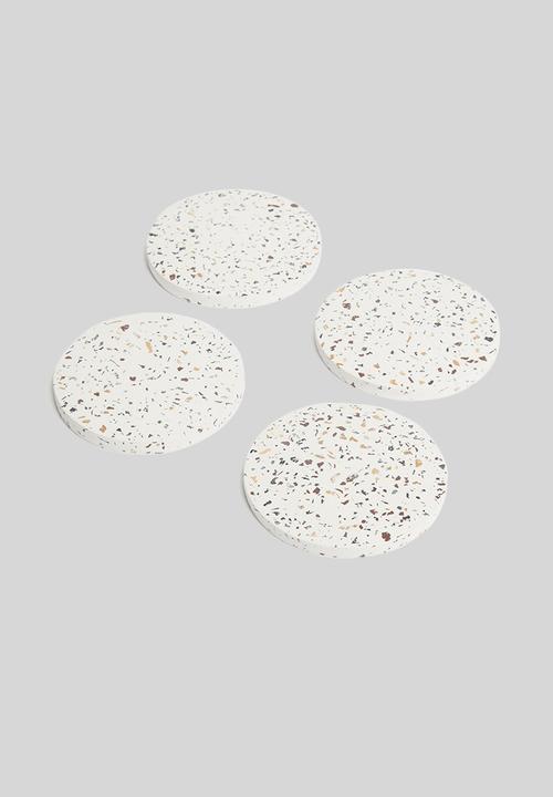 Sixth Floor - Coaster set of 4 - white terrazzo