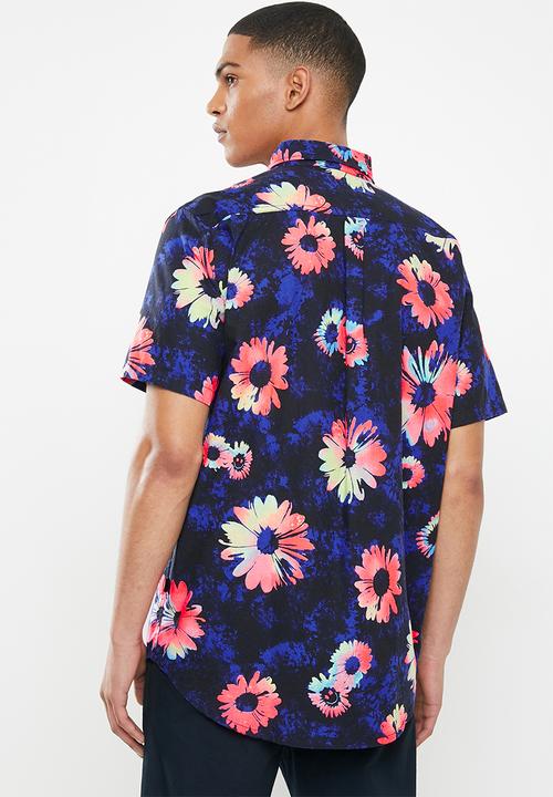 Quiksilver - Brief 13 daisy spray cotton shirt - blue 