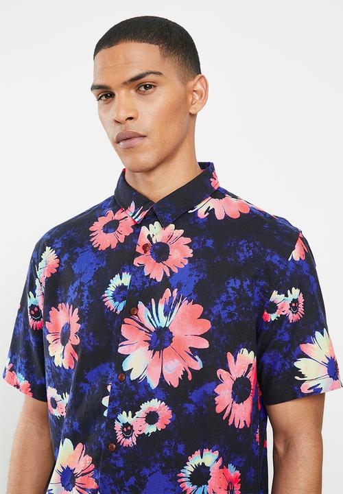 Quiksilver - Brief 13 daisy spray cotton shirt - blue 