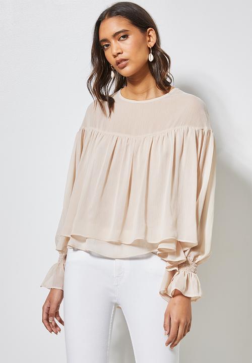 Superbalist - Double layer chiffon blouse - sand