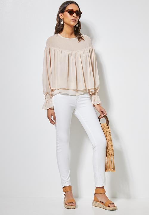 Superbalist - Double layer chiffon blouse - sand