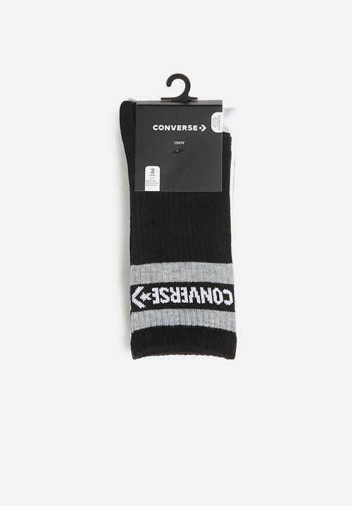 Converse - Converse 3 pack basic word mark crew - grey