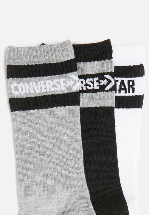 Converse - Converse 3 pack basic word mark crew - grey