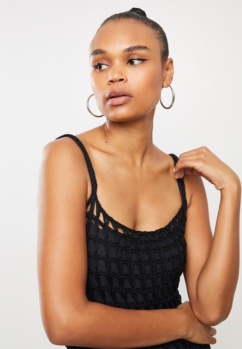 Missguided - Crochet maxi dress - black