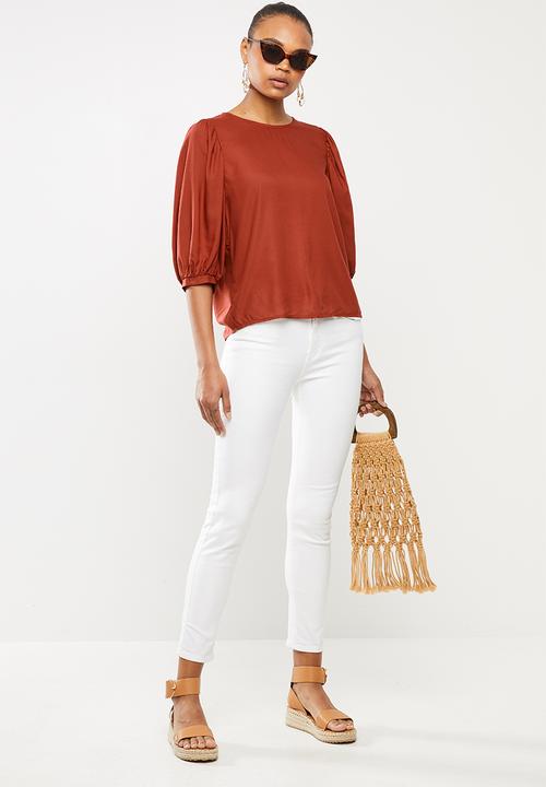 MILLA - Balloon sleeve blouse - rust