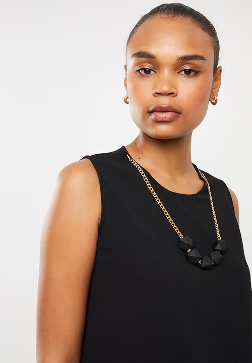 edit - Double layer chain vest - black