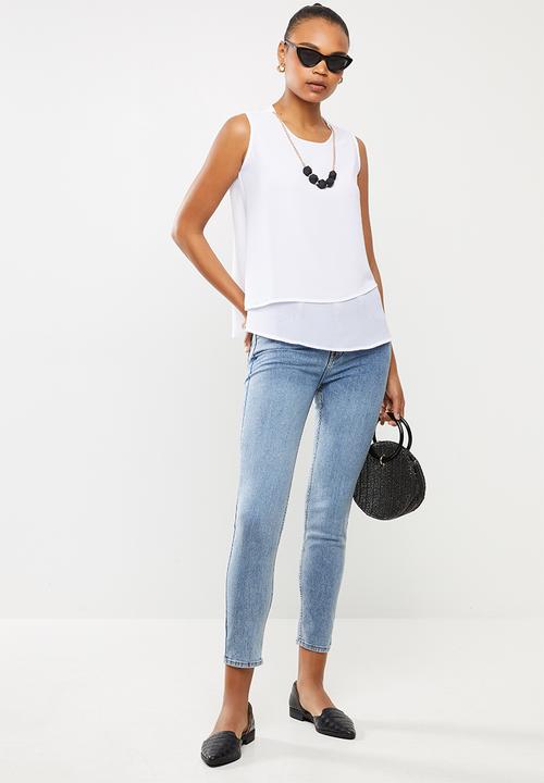 edit - Double layer chain vest - milk