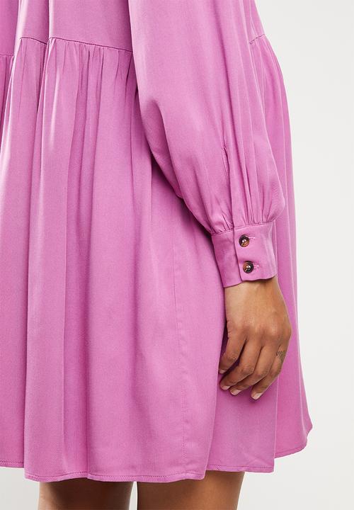 Glamorous - Maternity tiered long sleeve dress - orchid