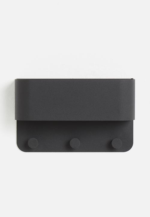 Smart Shelf - Bathroom caddy with hooks - black