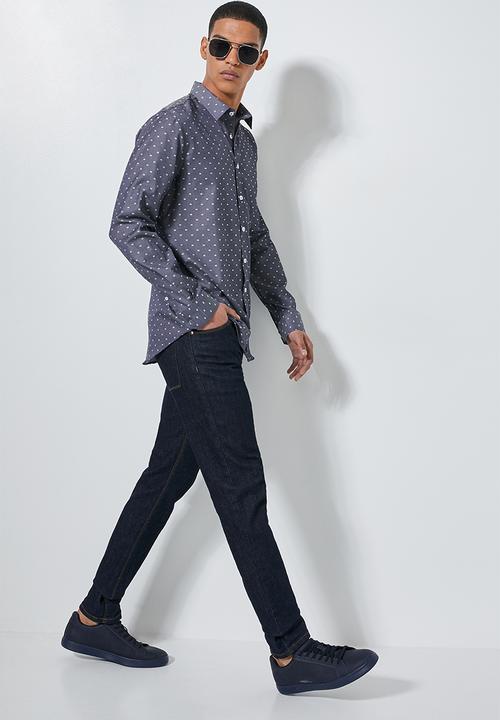 Superbalist - Jos slim fit long sleeve shirt - navy