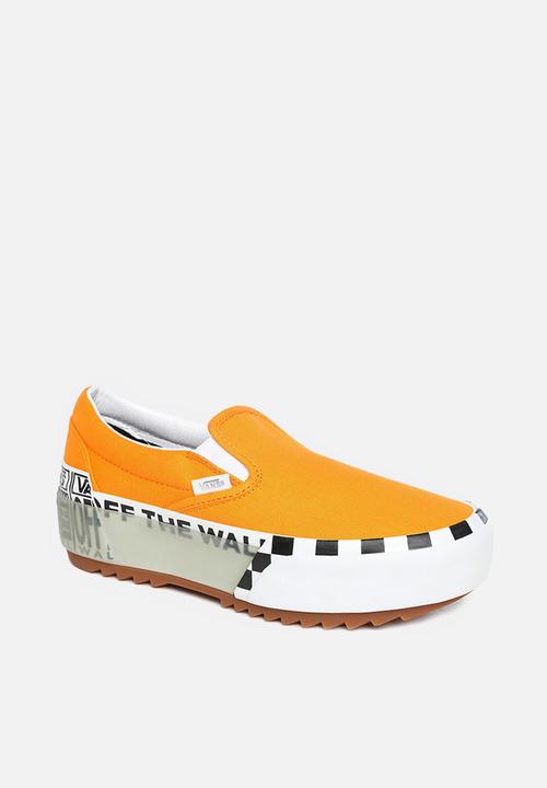 Vans - Ua classic slip-on stacked - (logo stack) bright marigold/true white
