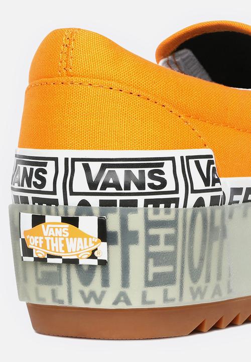 Vans - Ua classic slip-on stacked - (logo stack) bright marigold/true white
