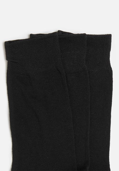 Superbalist - Plain 3 pack socks - black