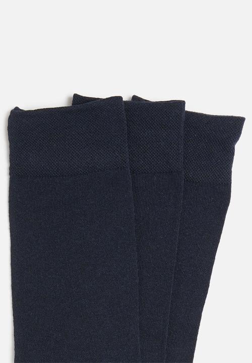 Superbalist - Plain 3 pack socks - navy