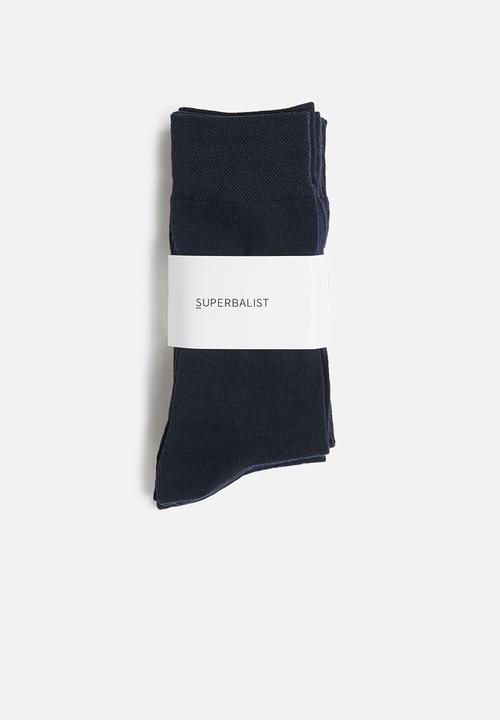 Superbalist - Plain 5 pack socks - navy