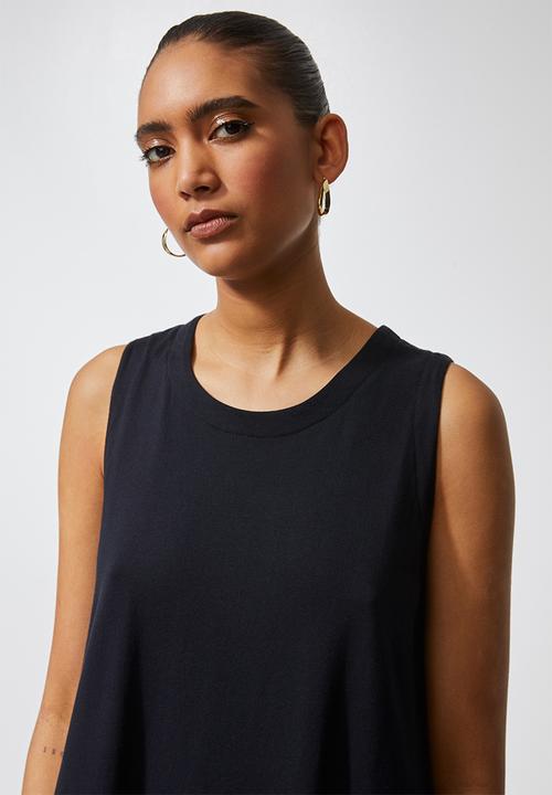 Superbalist - Trapeze combo fabric dress - black & brown