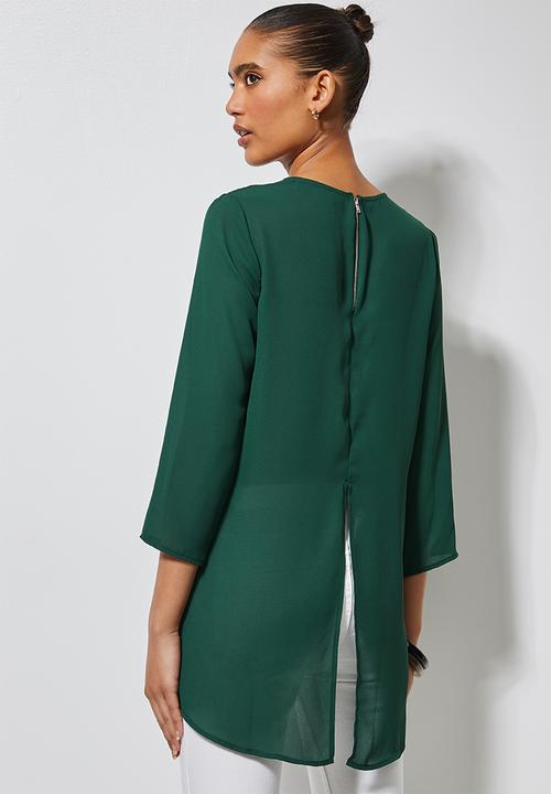 Superbalist - Hi neck blouse - green