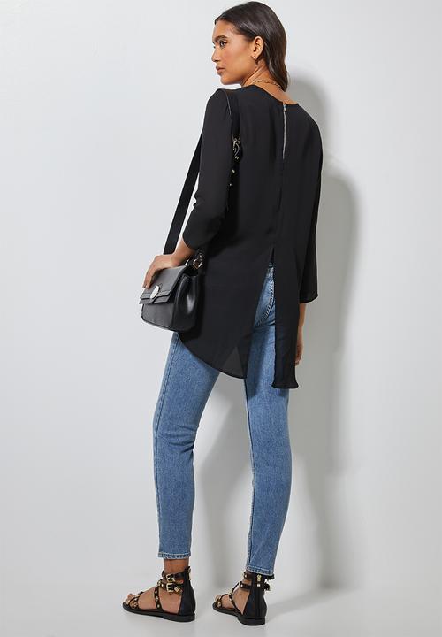 Superbalist - Hi neck blouse - black