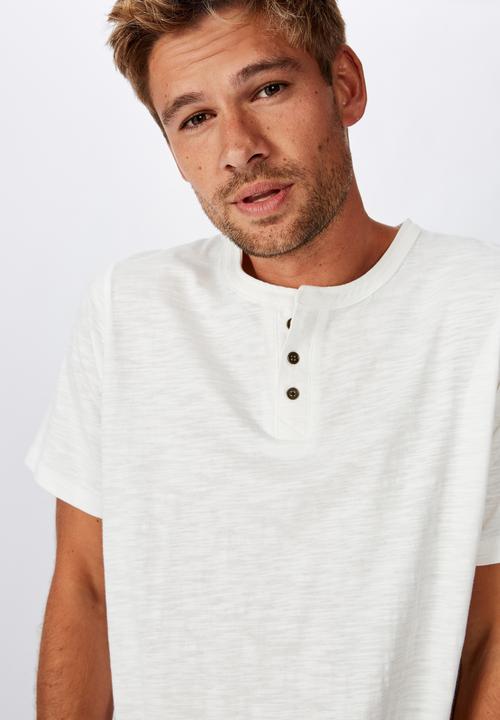 Cotton On - Slub grandad tee - vintage white