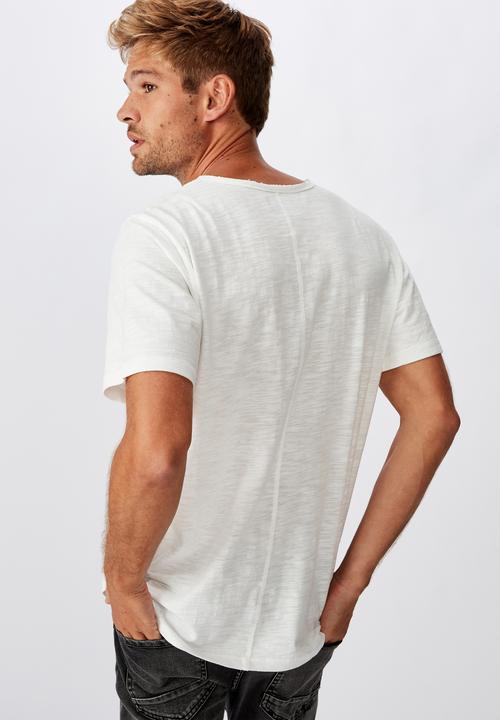Cotton On - Slub v neck tee - vintage white