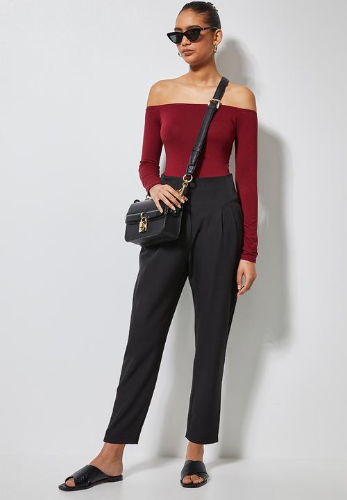 Superbalist - High waisted formal trousers - black