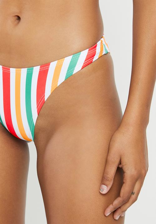 Missguided - Stripe boomerang bikini bottoms - multi