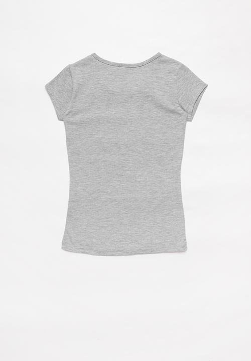Rebel Republic - Girls slogan tee - grey