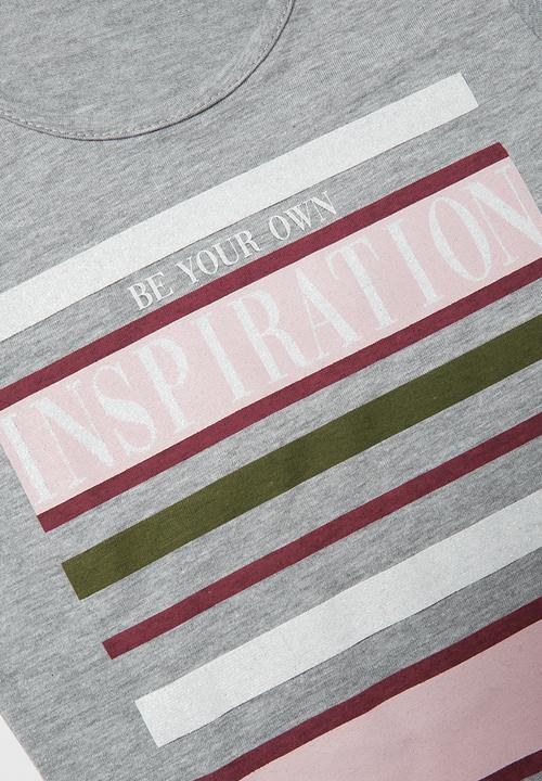 Rebel Republic - Girls slogan tee - grey