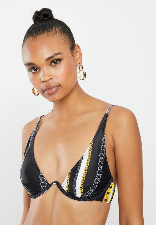 Missguided - Chain print underwire u bikini top - print