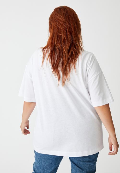 Cotton On - Curve oversized graphic tee - white