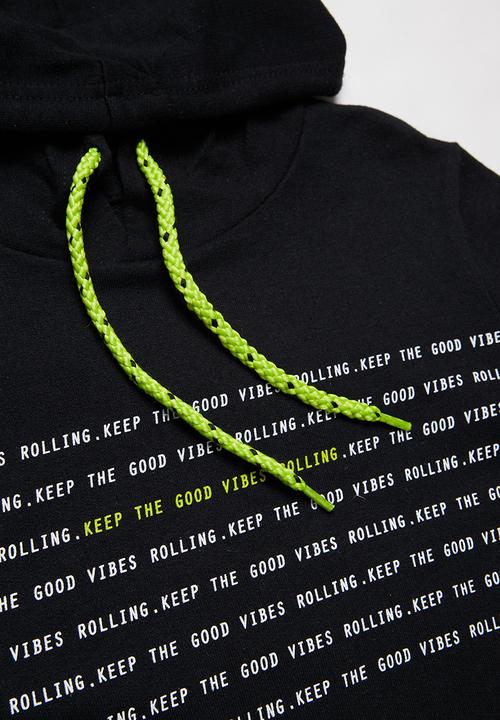 Rebel Republic - Boys hooded graphic tee - black