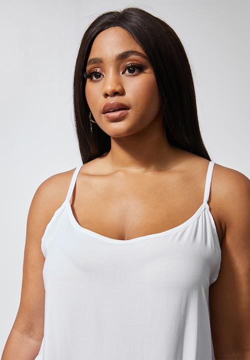 Superbalist - Tiered longer length cami - white
